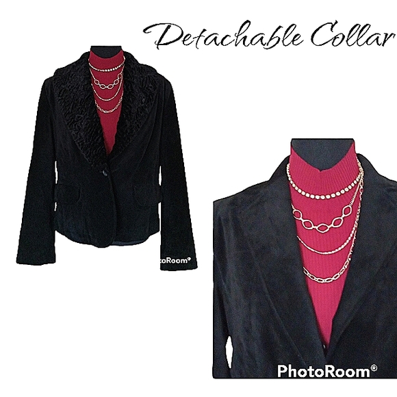 Valerie Stevens Jackets & Blazers - Valerie Steve's Blk Leather Suede Blazer Jacket size L